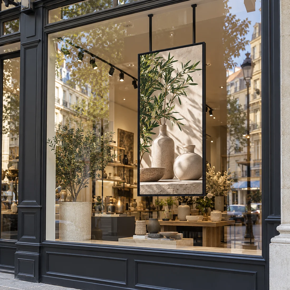 Illustration de écran de vitrine haute luminosité