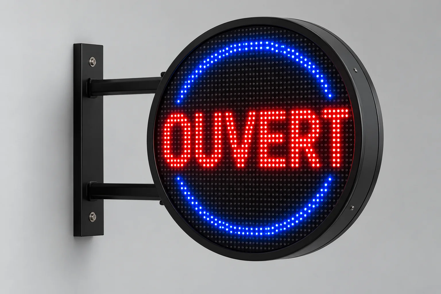 Enseigne drapeau LED ronde programmable
