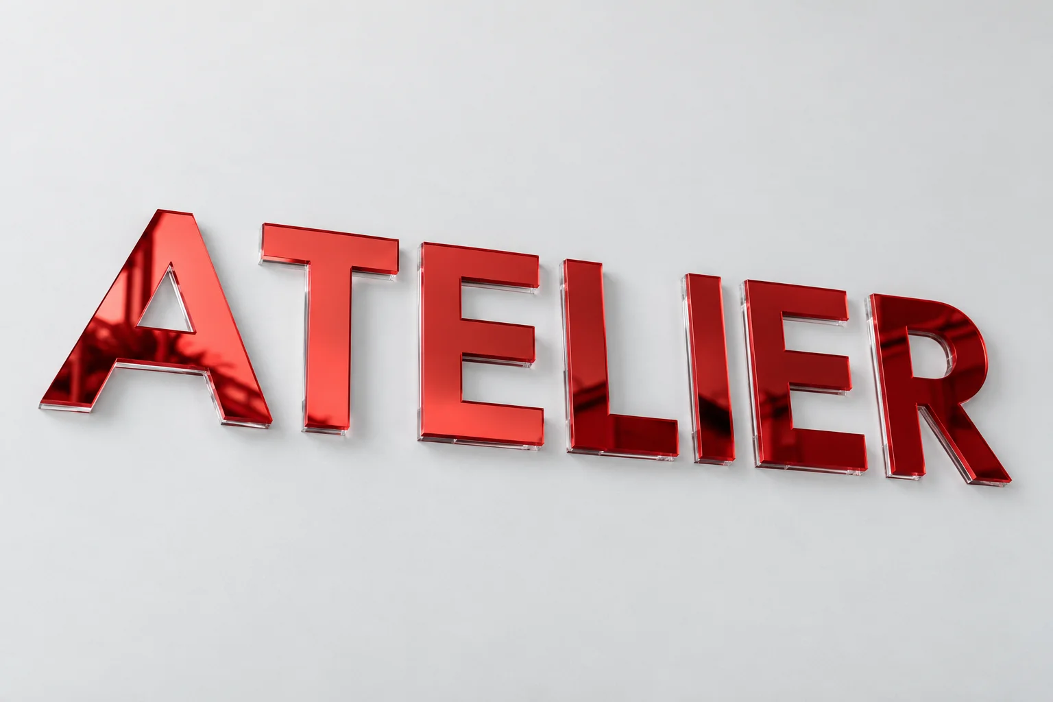 Lettres en plexiglas miroir rouge