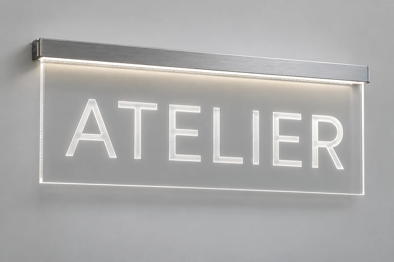 Plaque gravée en méthacrylate et avec lumière led
