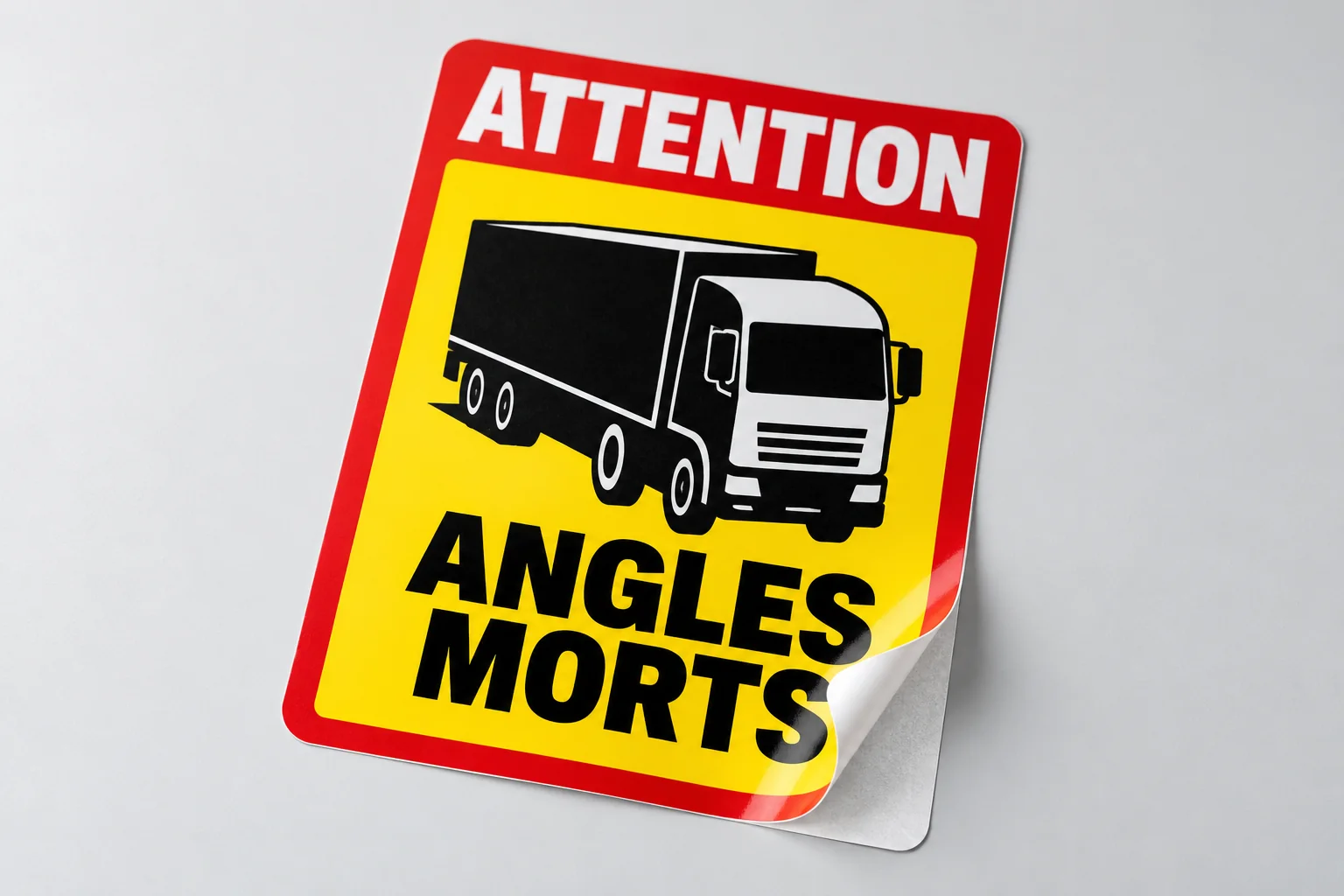 Autocollant attention angles morts