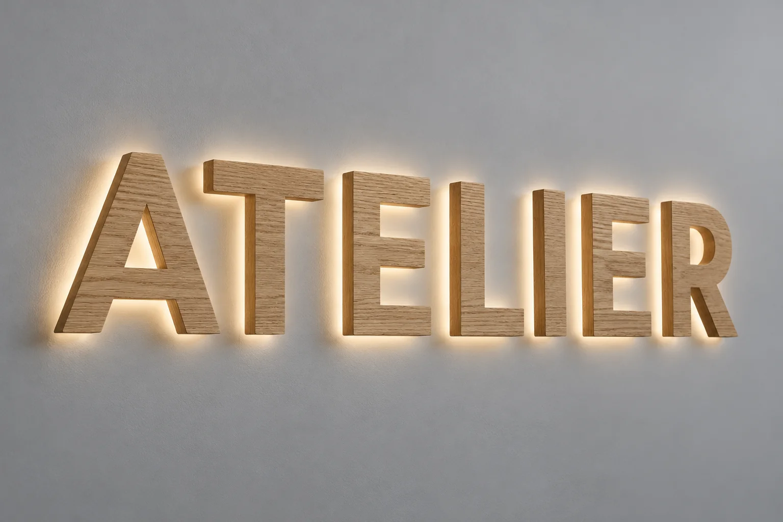 Lettres en bois rétro-éclairées