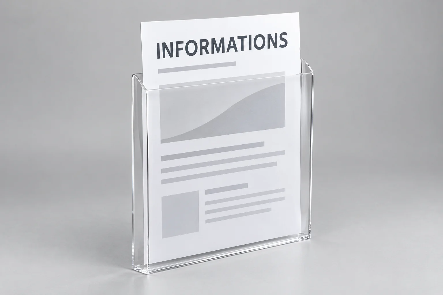 Affiche interchangeable avec plaques minces de plexiglas