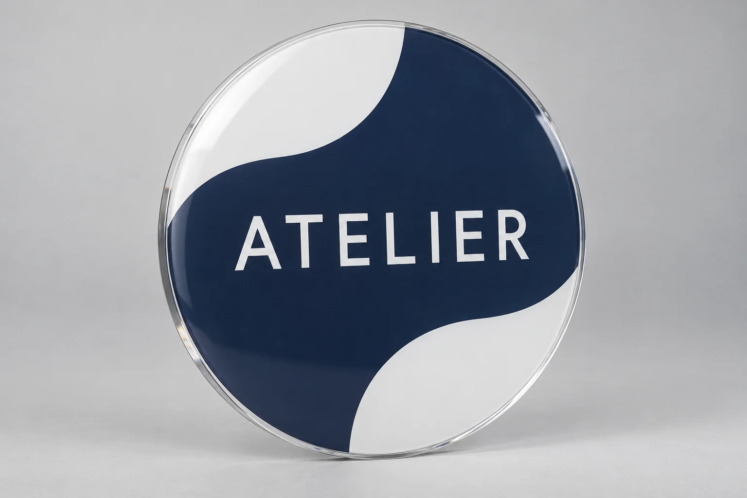 Plaque ronde en plexiglas imprimée
