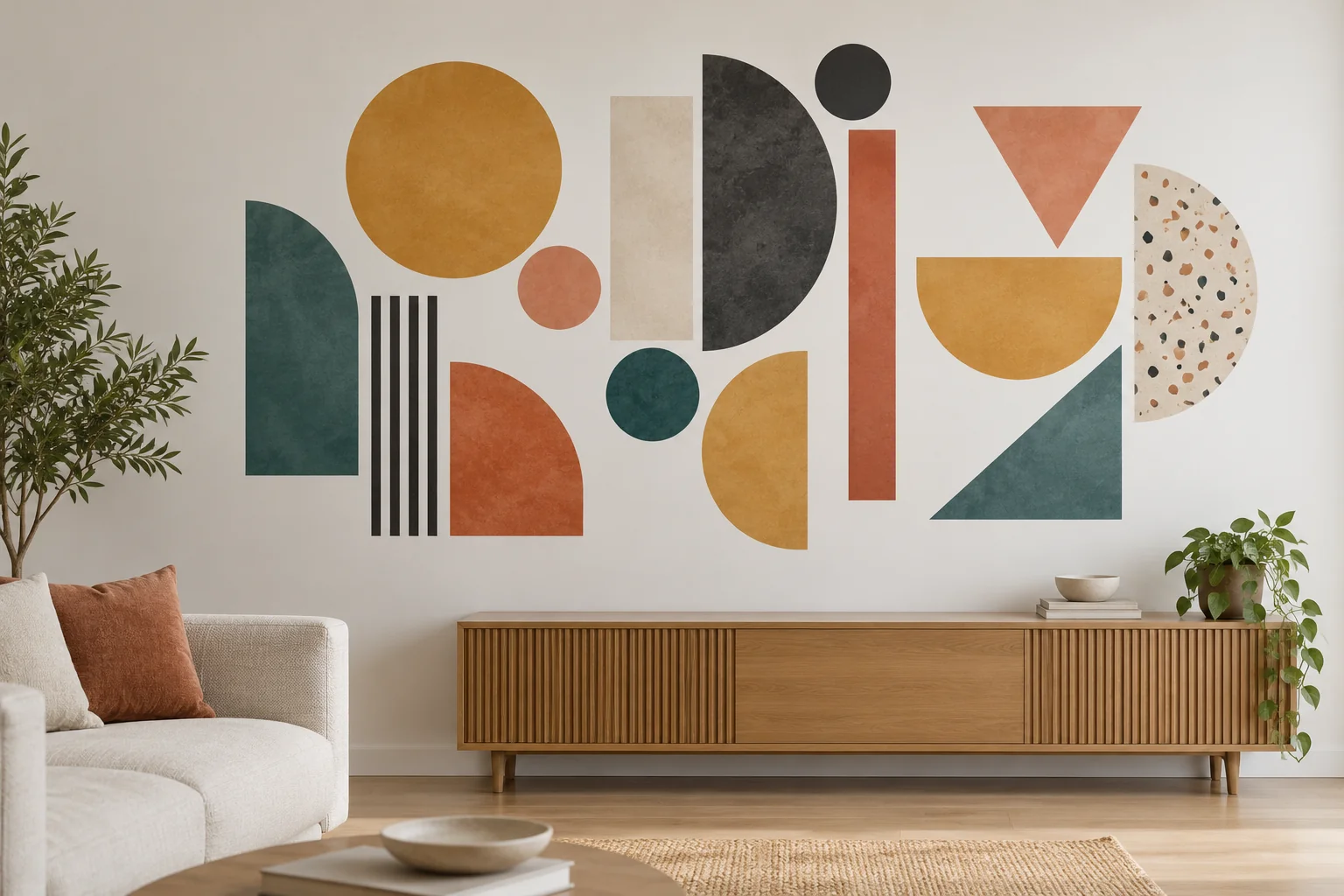 Formes géométriques autocollant mural