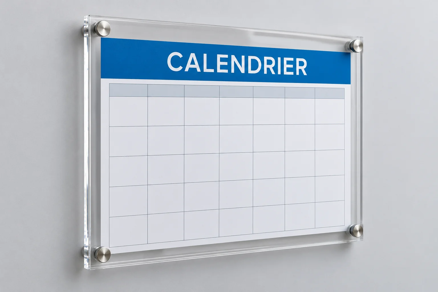 Plaque plexiglas avec calendrier