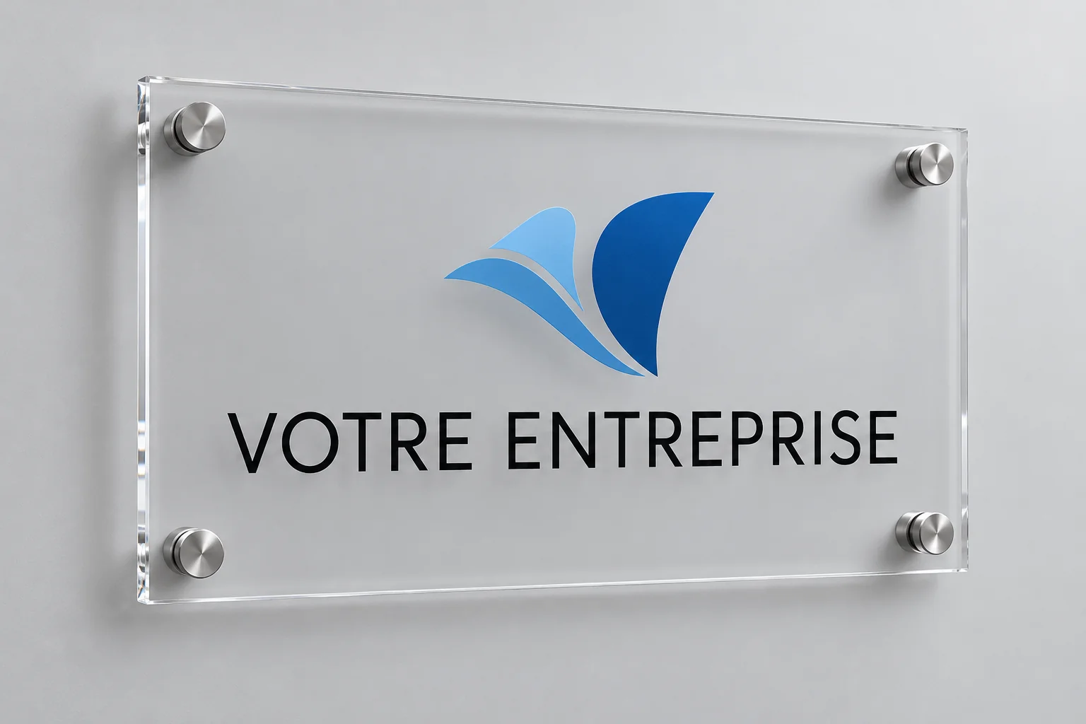 Lettrage sur plaque en plexiglas transparent