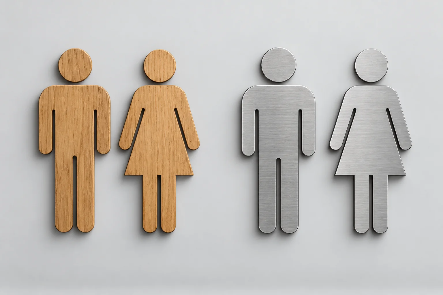 Signalisation toilette en aluminium ou bois