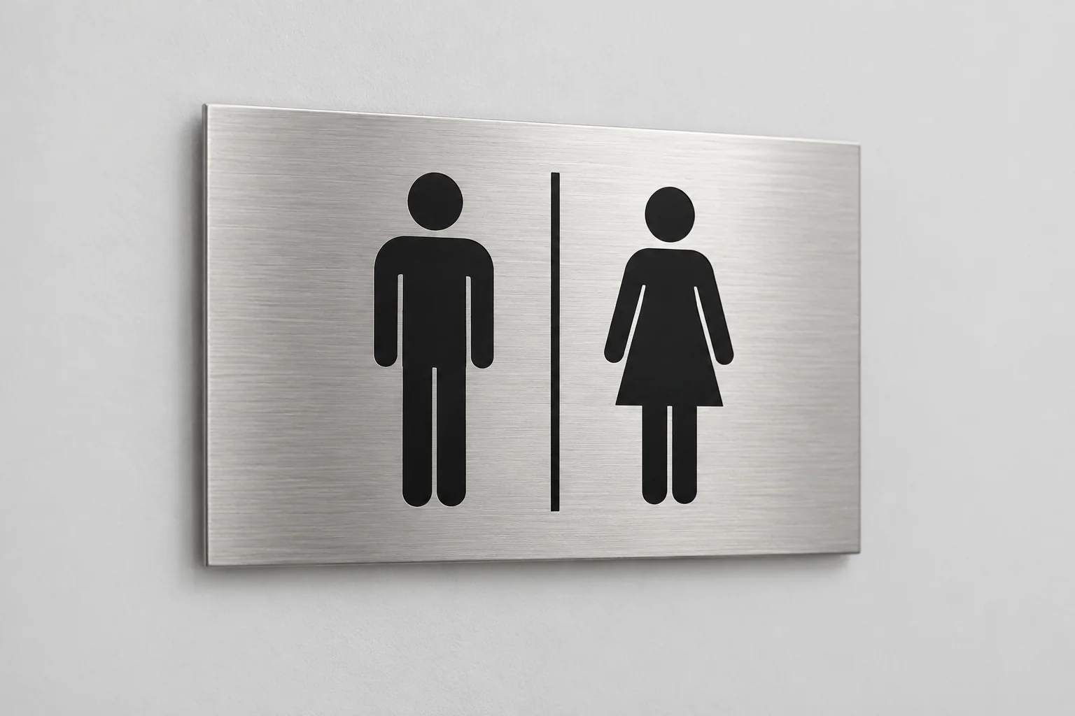 Toilettes signalétique en aluminium brossé