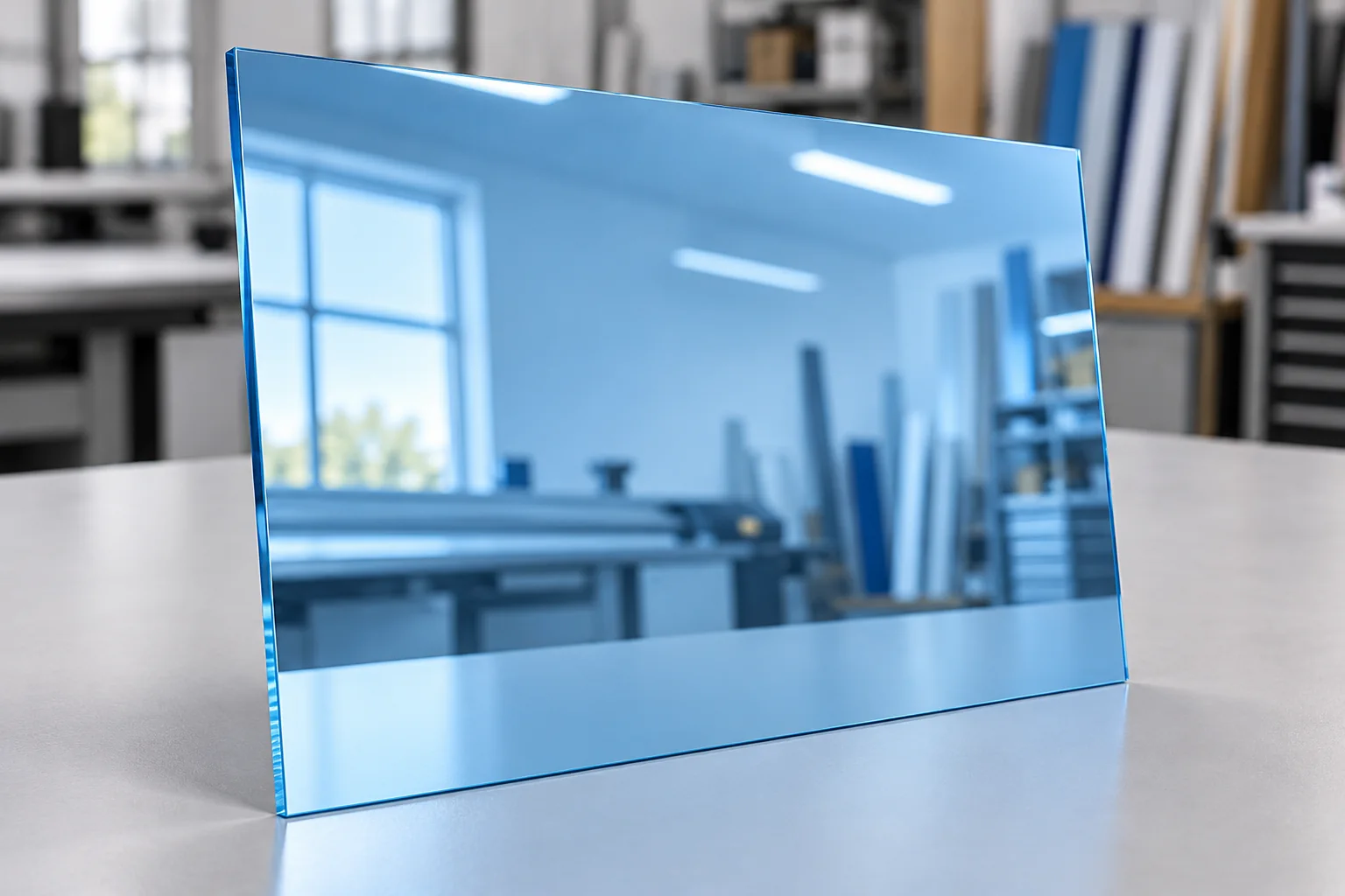 Plexiglas miroir bleu clair