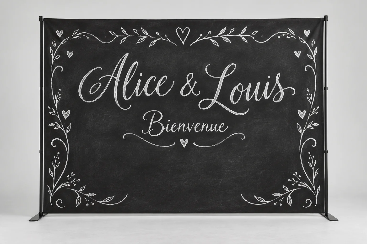 Photocall tableau noir pour mariage