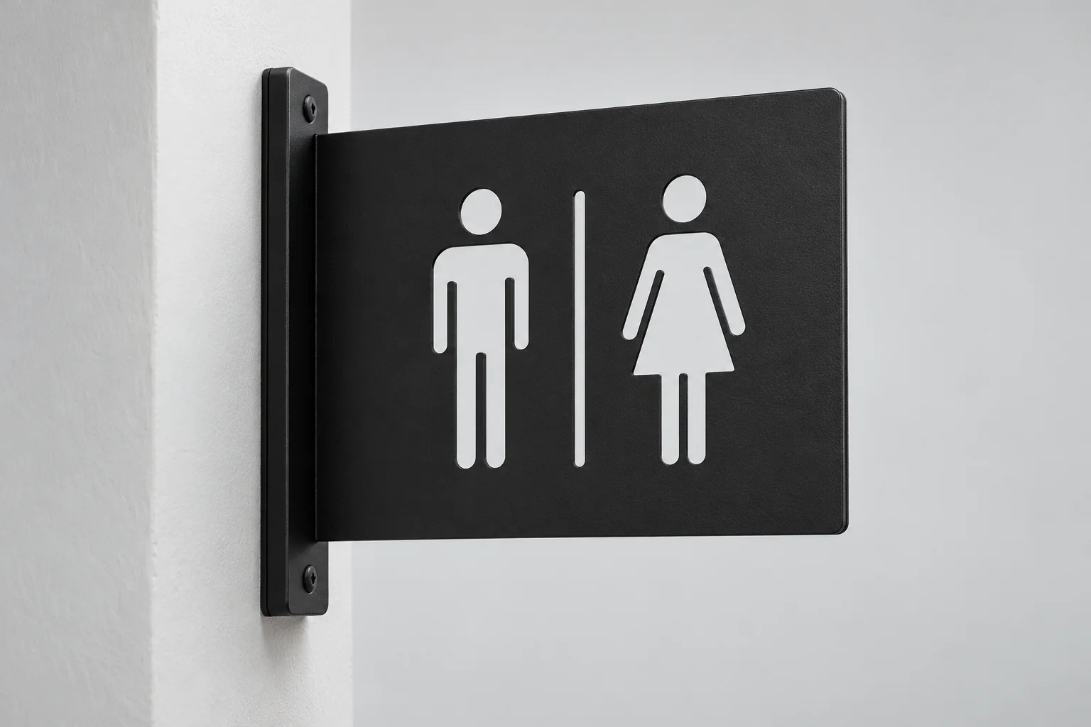 Signalisation de toilette perpendiculaire