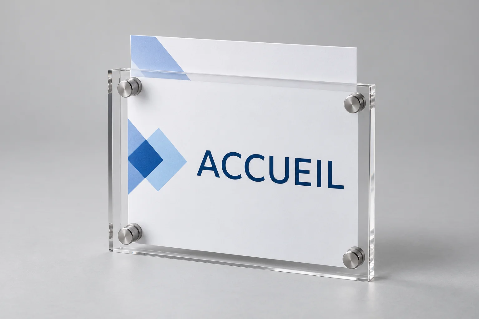 Plaque en plexiglas interchangeable
