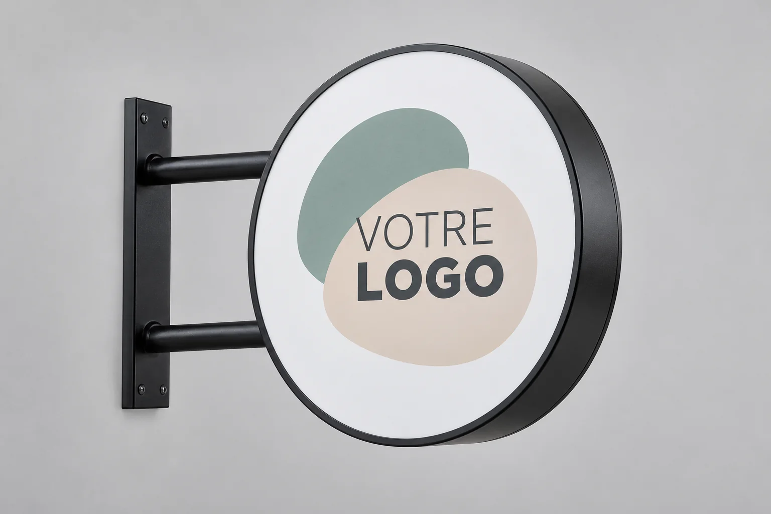 Enseigne ronde sans éclairage