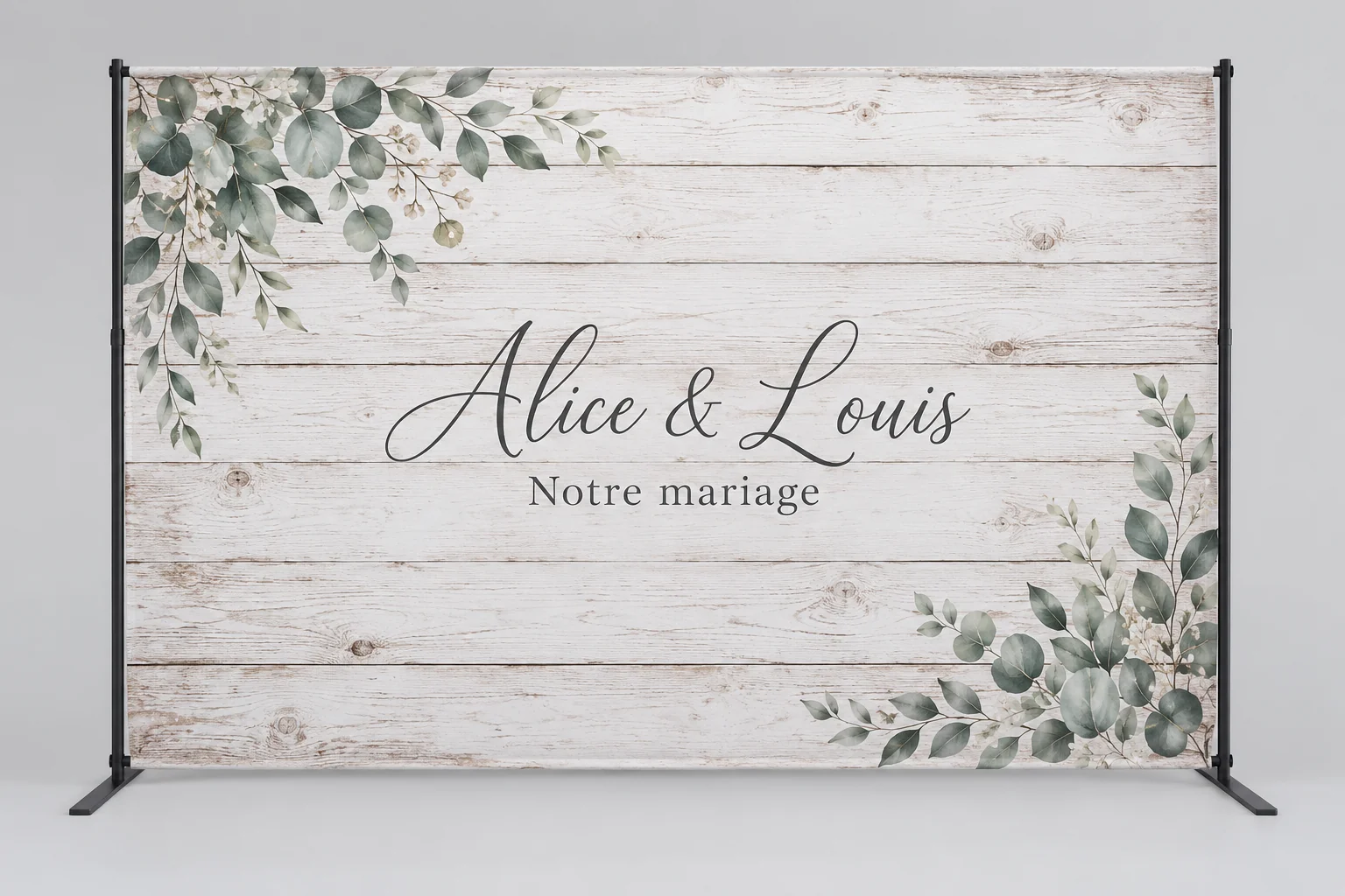 Photocall Effet Bois Rustique Blanc
