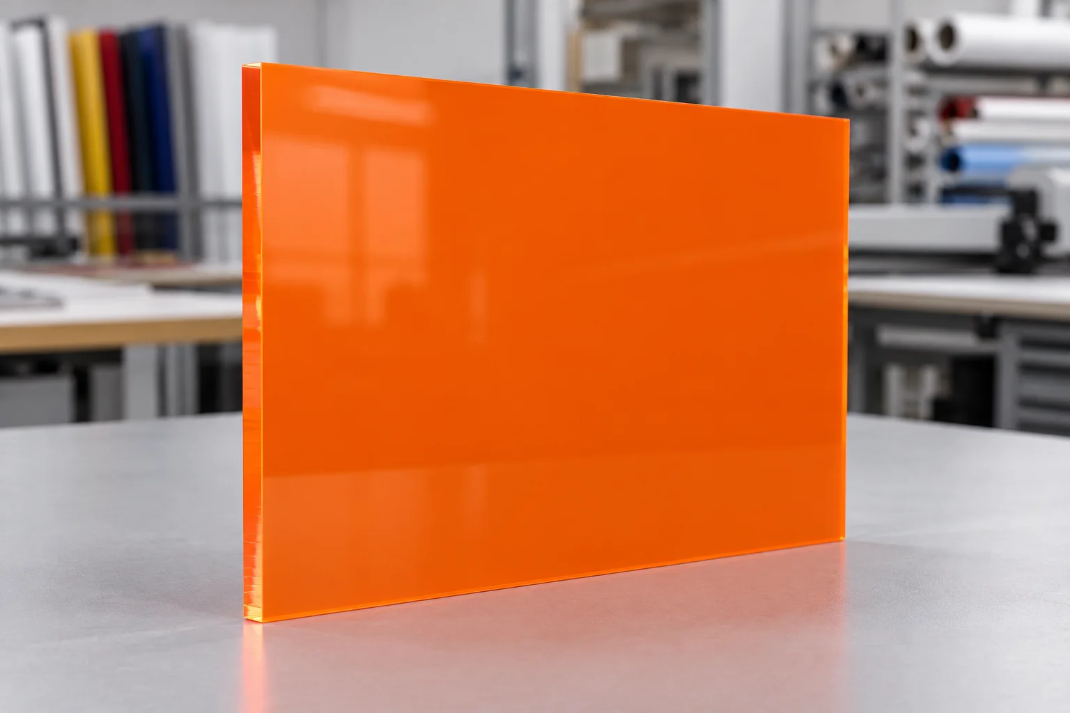 Plaque de plexiglas orange
