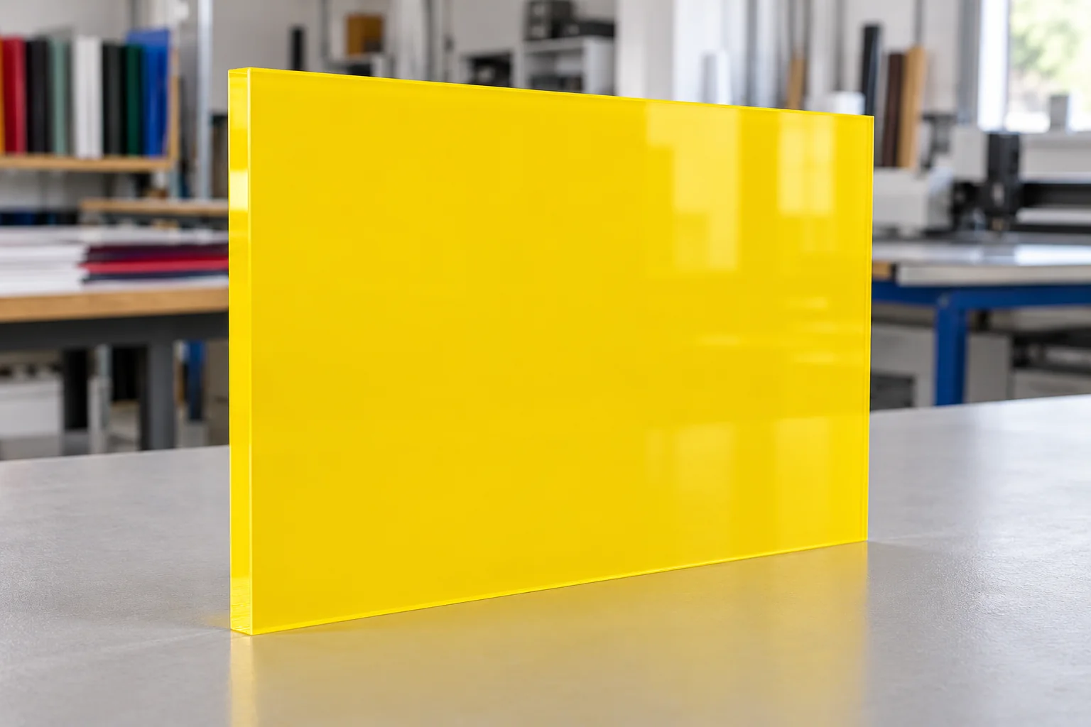 Plaque de plexiglas jaune