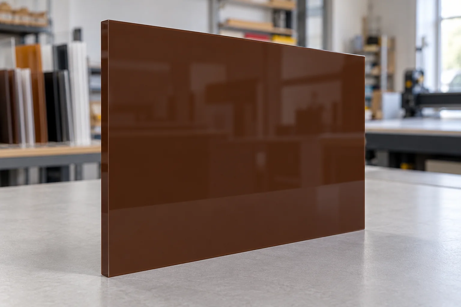 Plaque de plexiglas marron