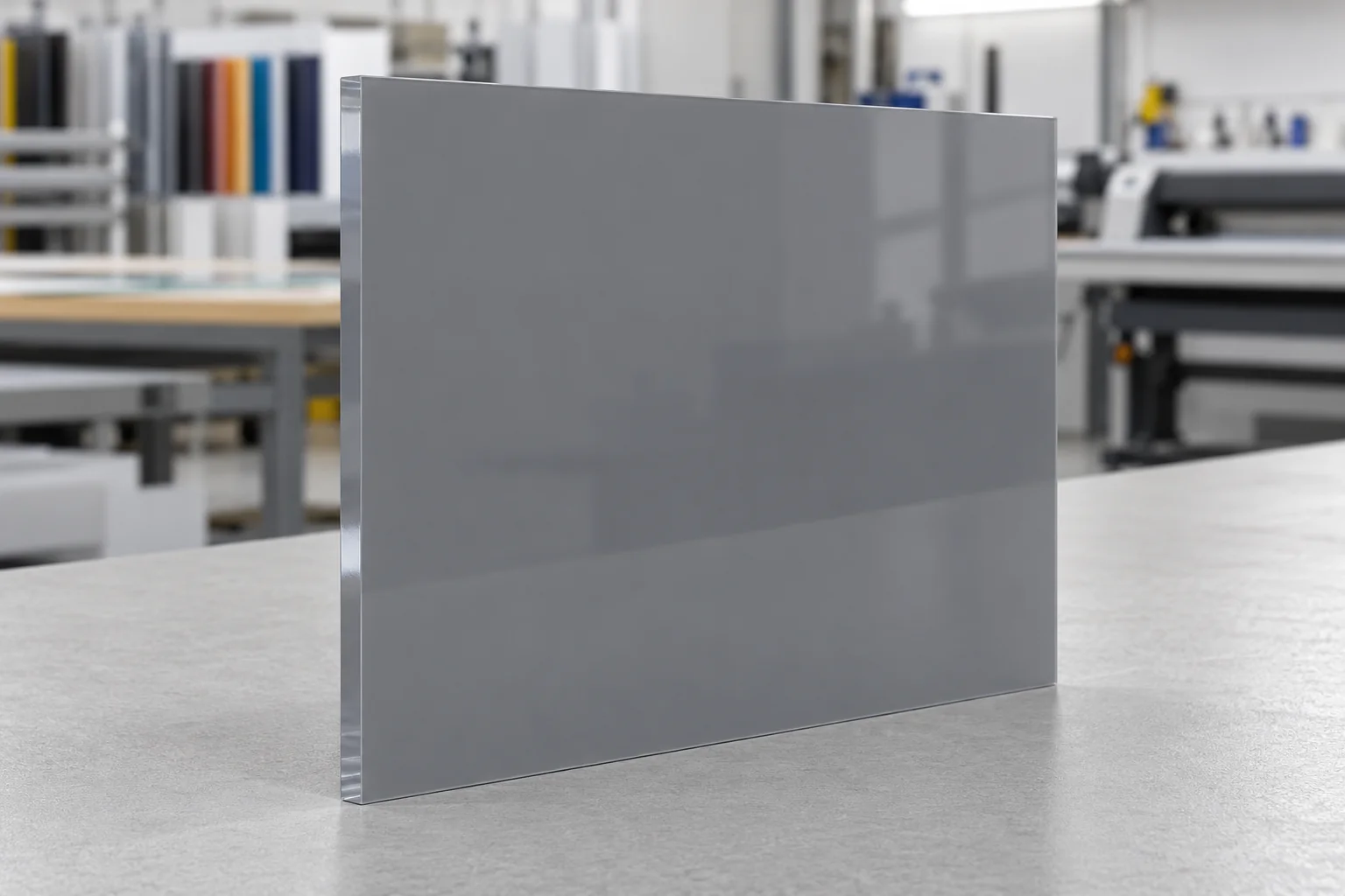 Plaque de plexiglas gris
