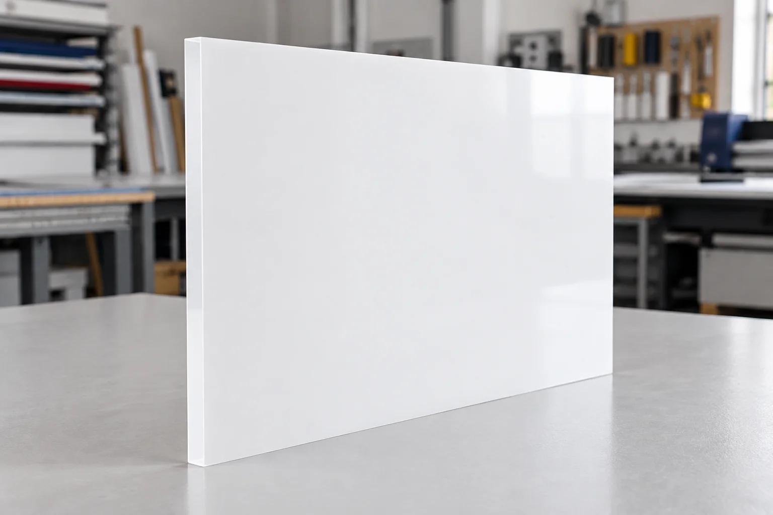 Plaque de plexiglas blanc
