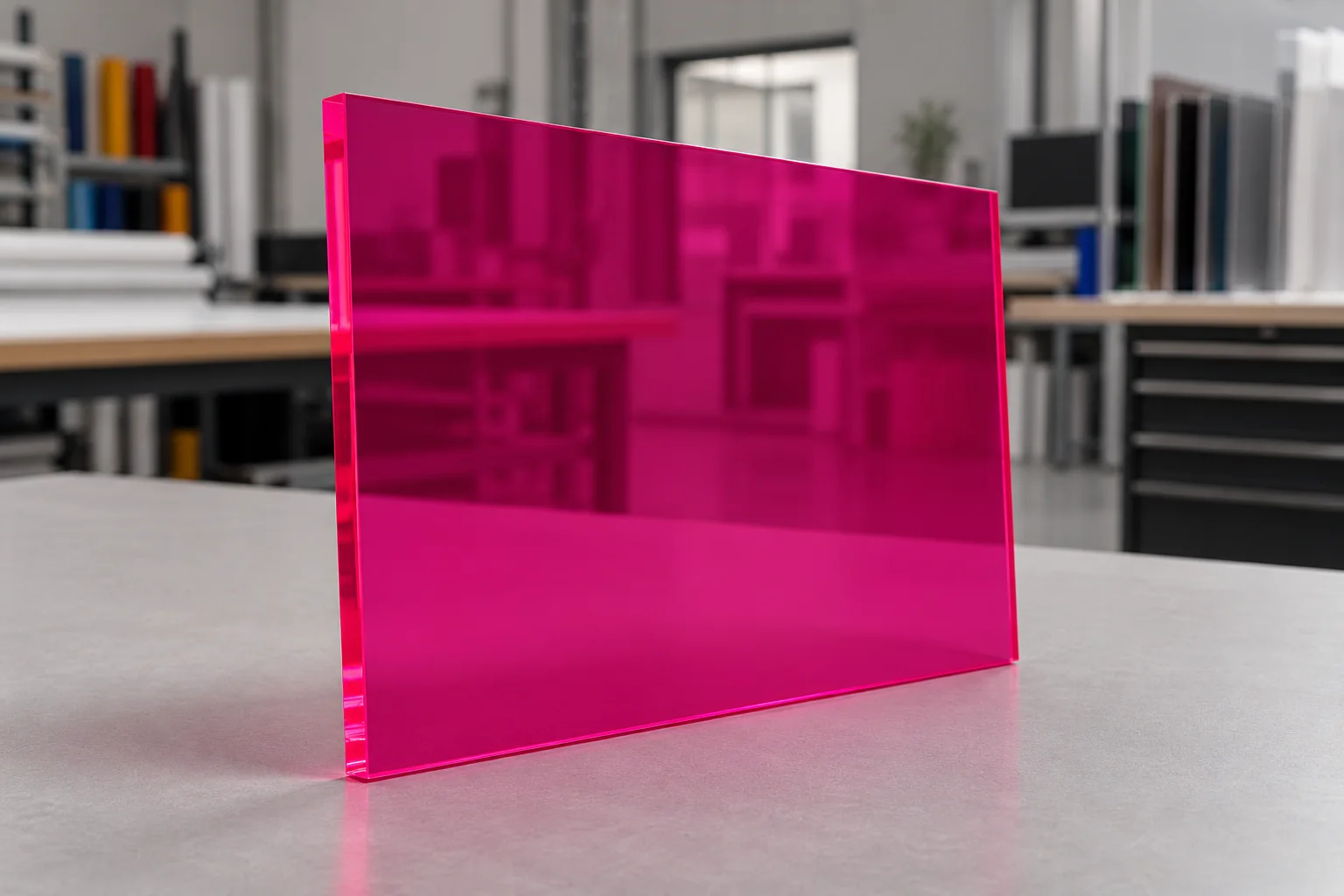 Plaque de plexiglas fuchsia