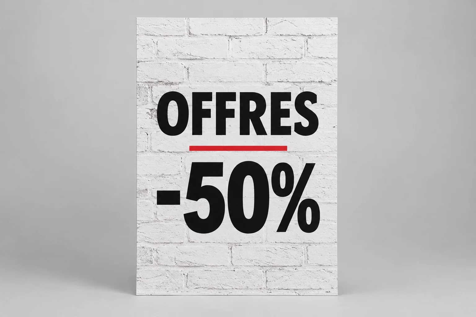 L'affiche offre 50% de brique blanche