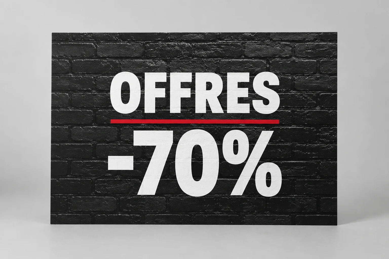 Affiche offre 70% de brique noire