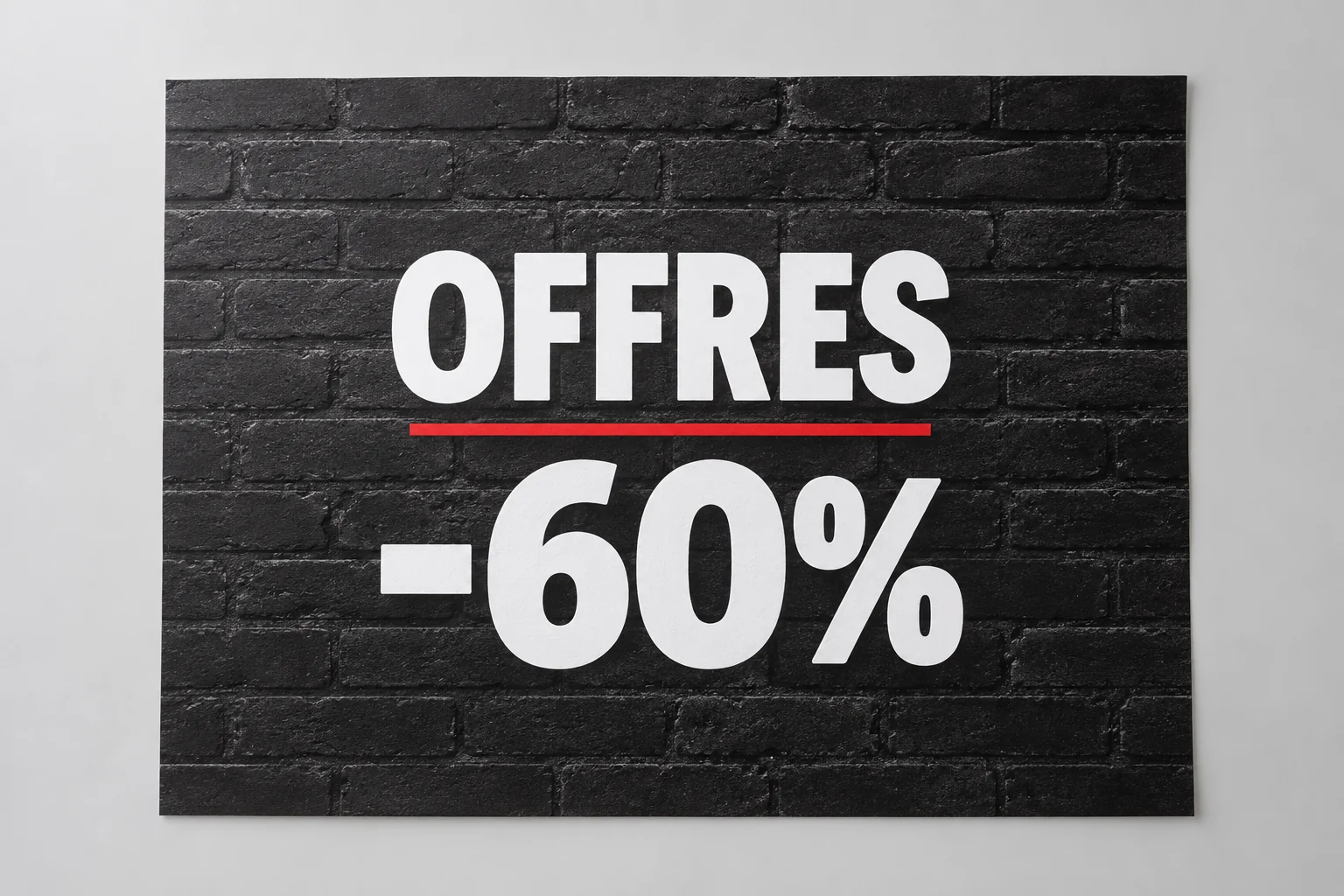 Affiche offre 60% de brique noire