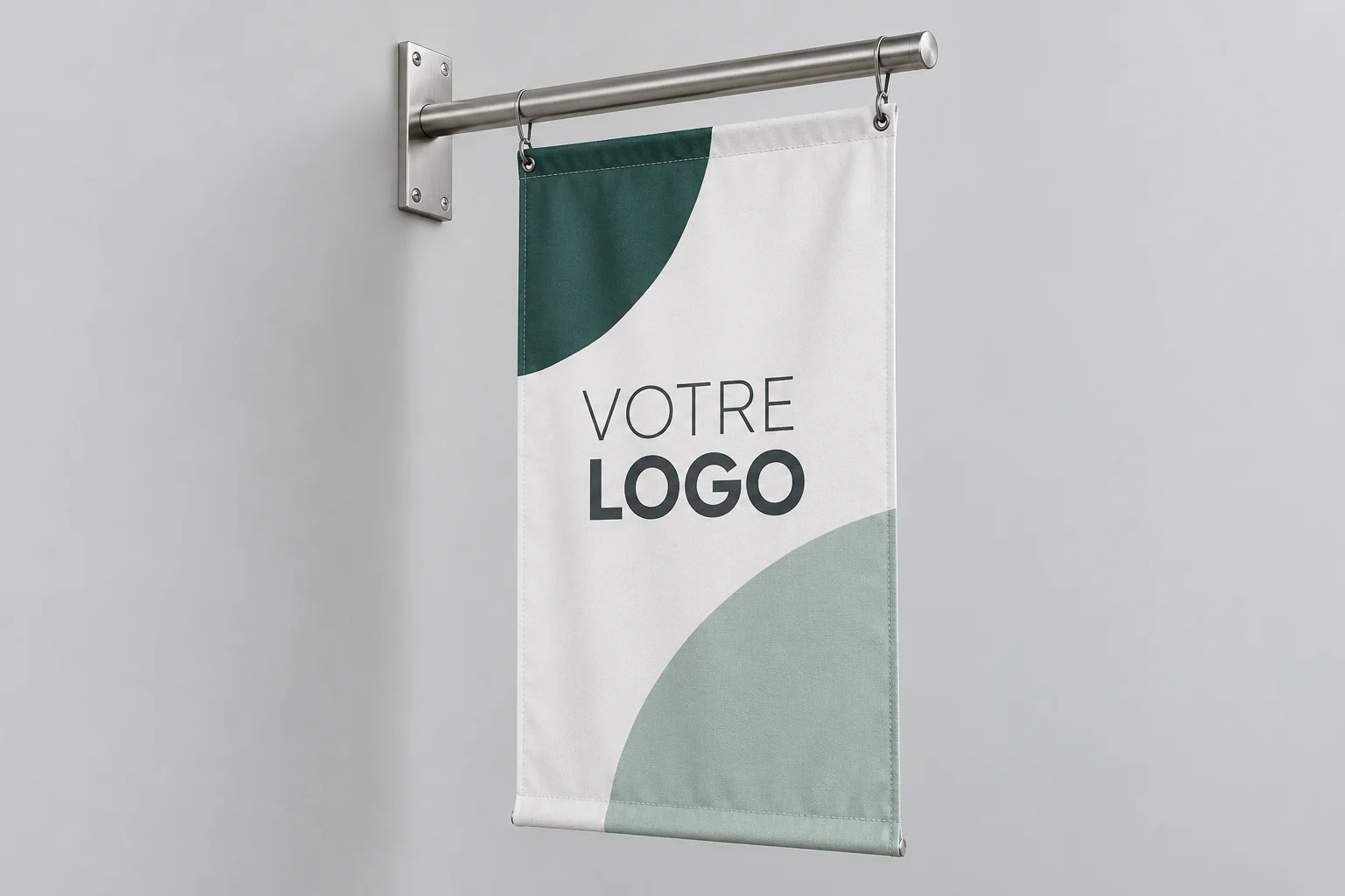 Enseigne kakémono avec une potence en inox