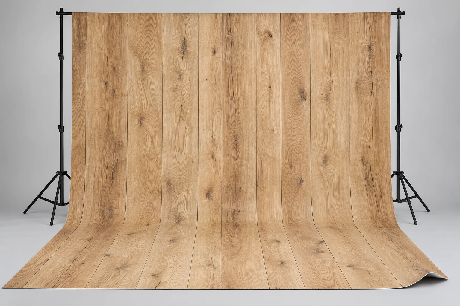 Fond tissu studio photo en bois naturel