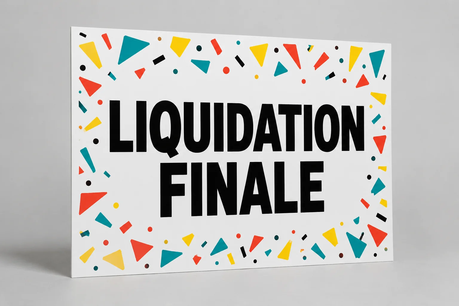Affiche finale de la vente aux enchères de confettis