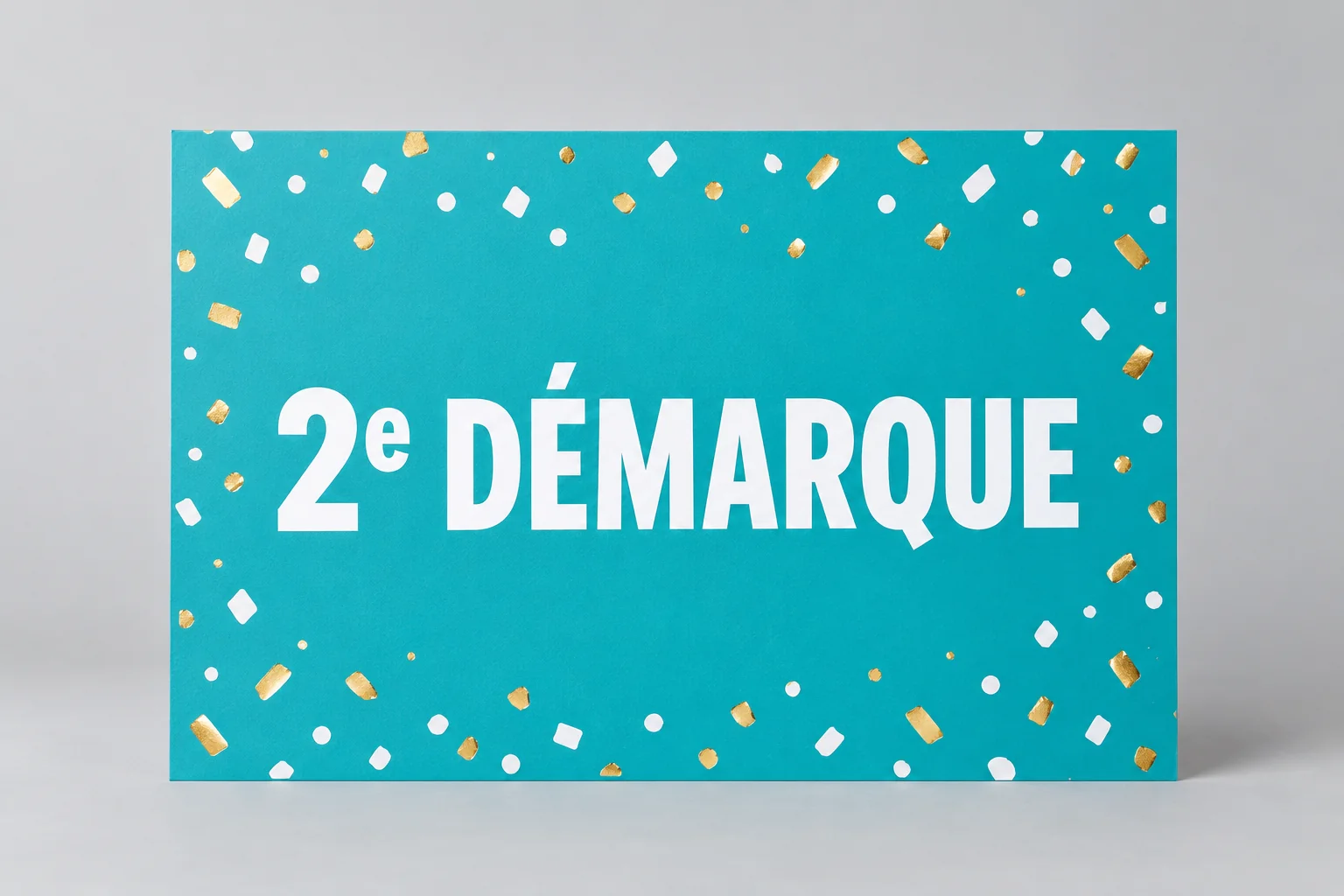 Affiche Seconde Vente Confettis Turquoise