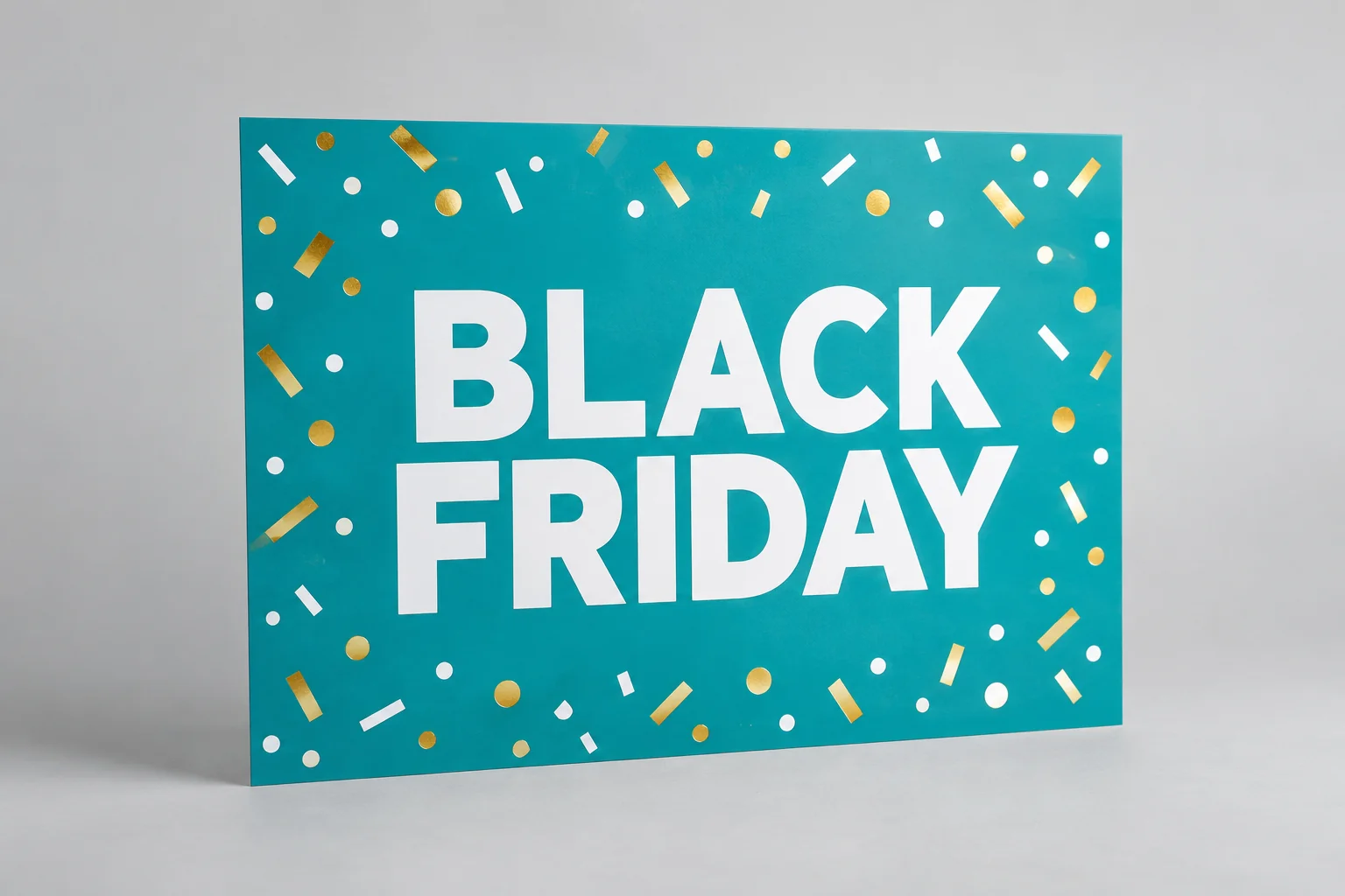 Affiche black friday Confettis Turquoise