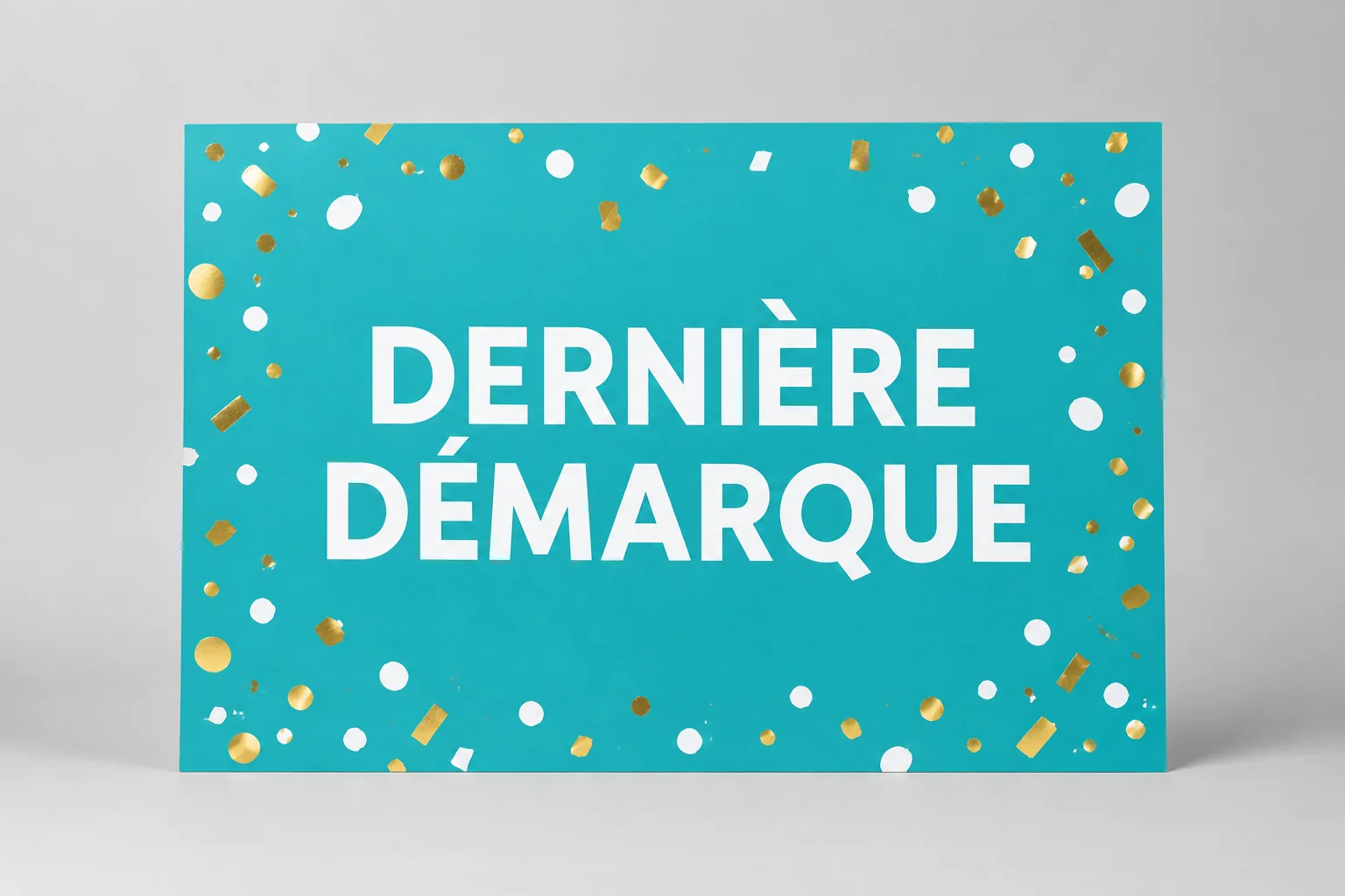 Affiche Dernières Ventes Confettis Turquoise