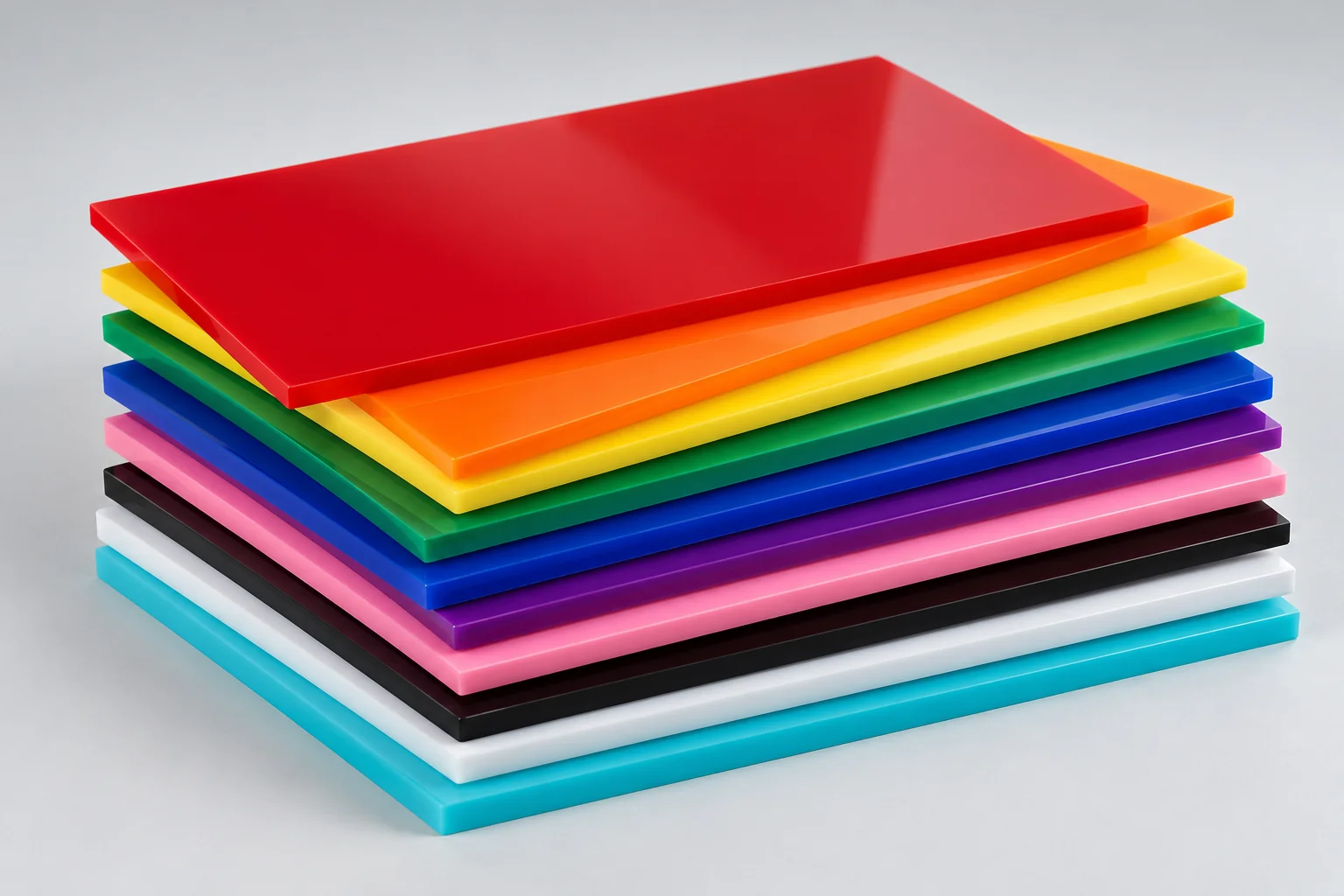 Pack de 10 plaques de plexiglas coloré A4