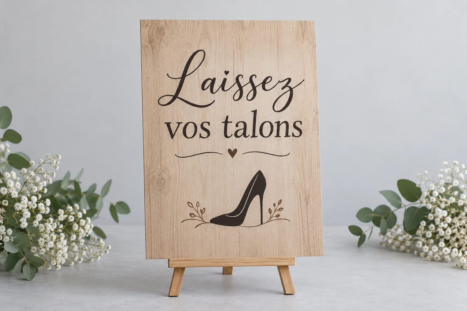 Affiche de mariage laissez vos talons