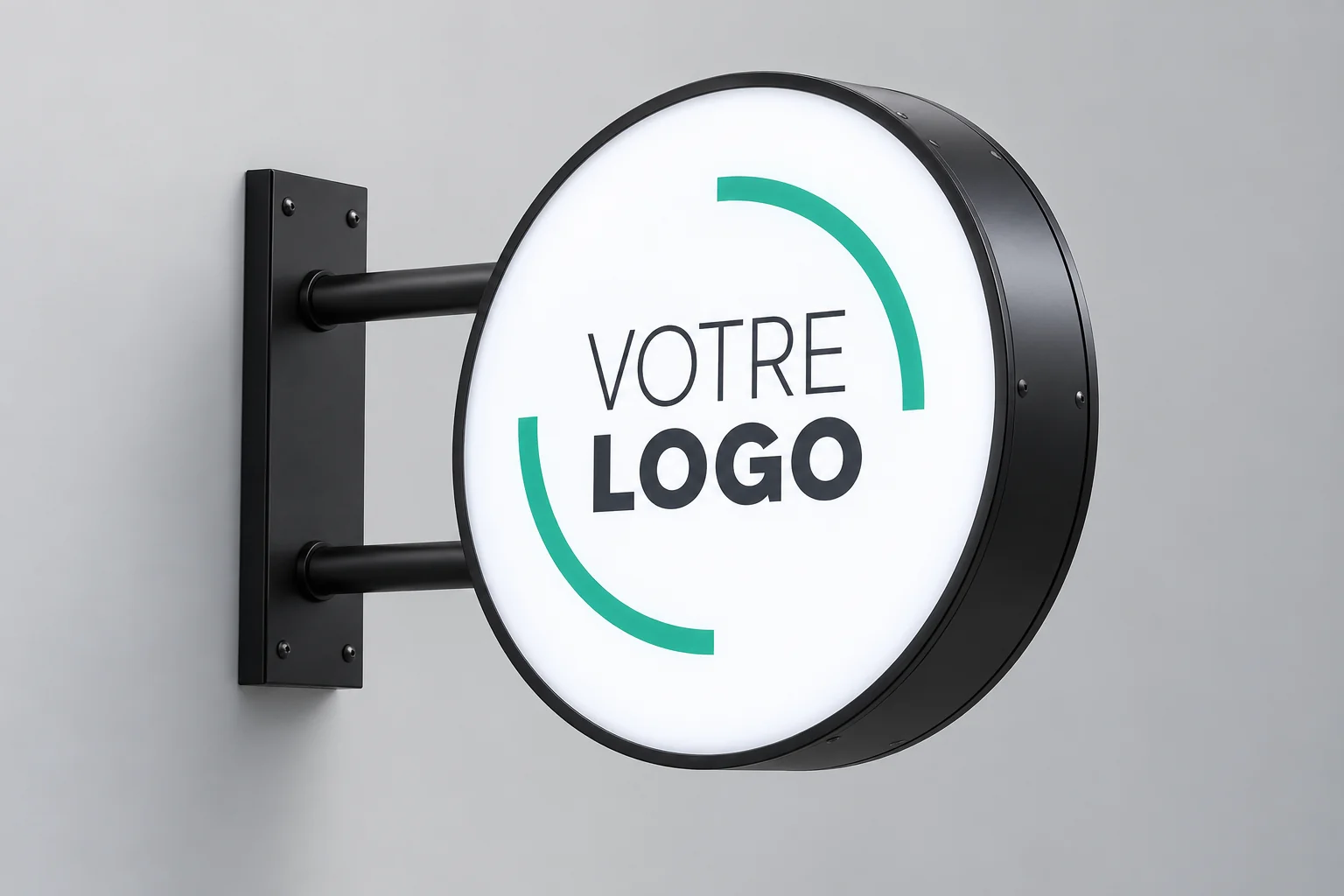 Enseigne drapeau lumineux double face