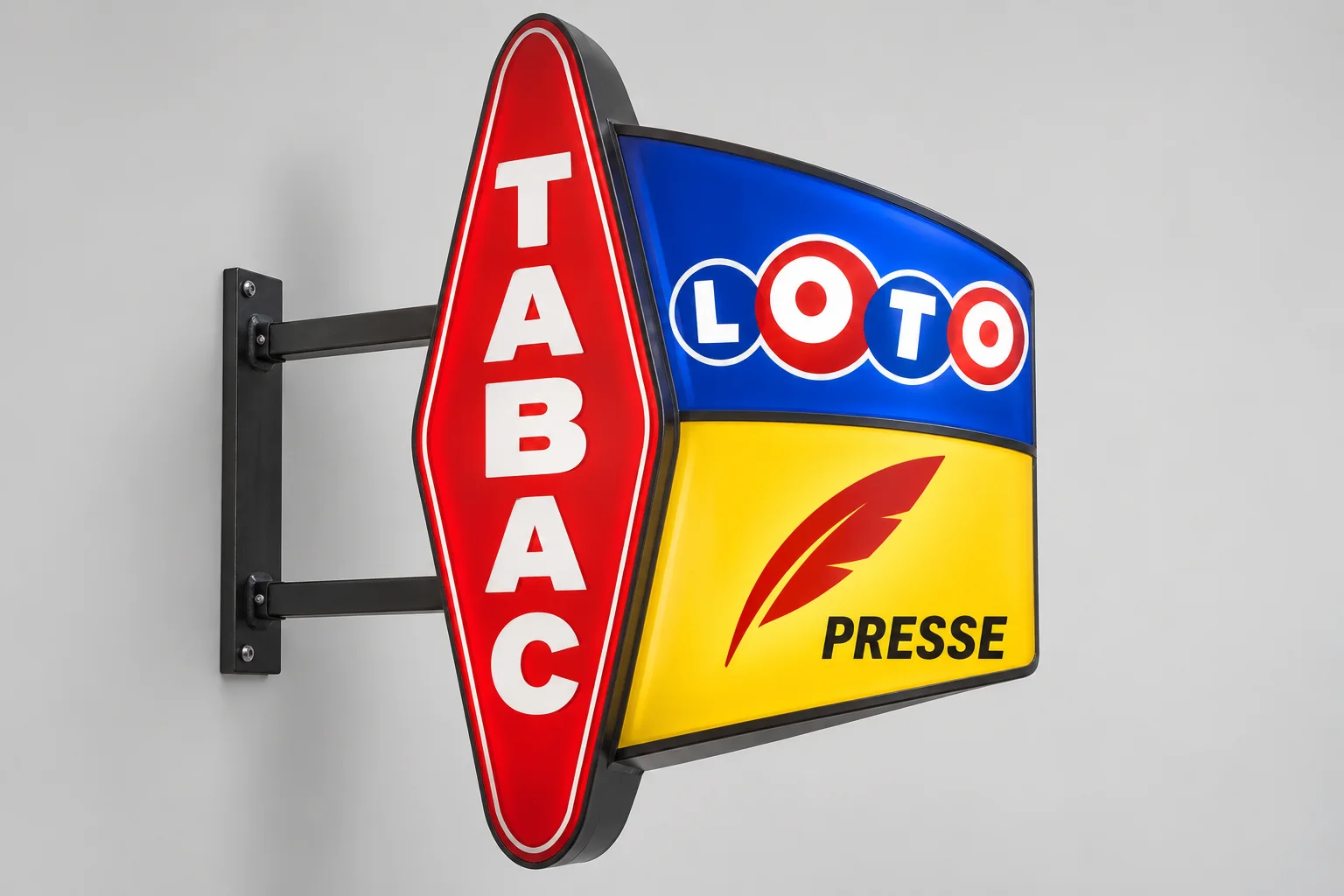 Enseigne drapeau Tabac Loto + Presse