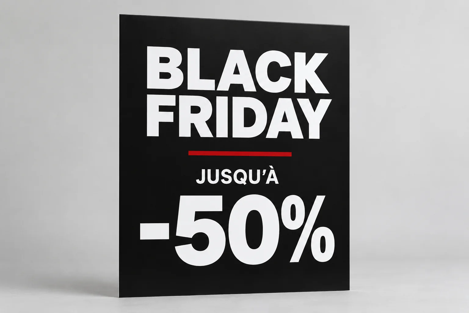 Panneaux Black Friday "Jusqu'à 50%"