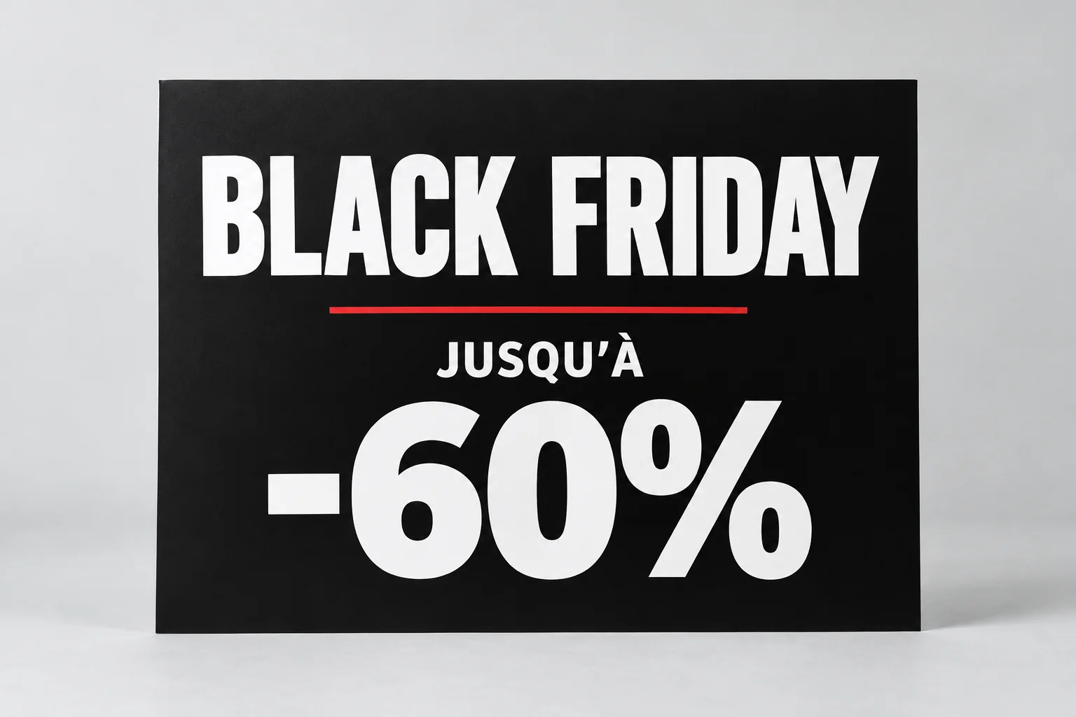 Panneaux Black Friday "Jusqu'à 60%"