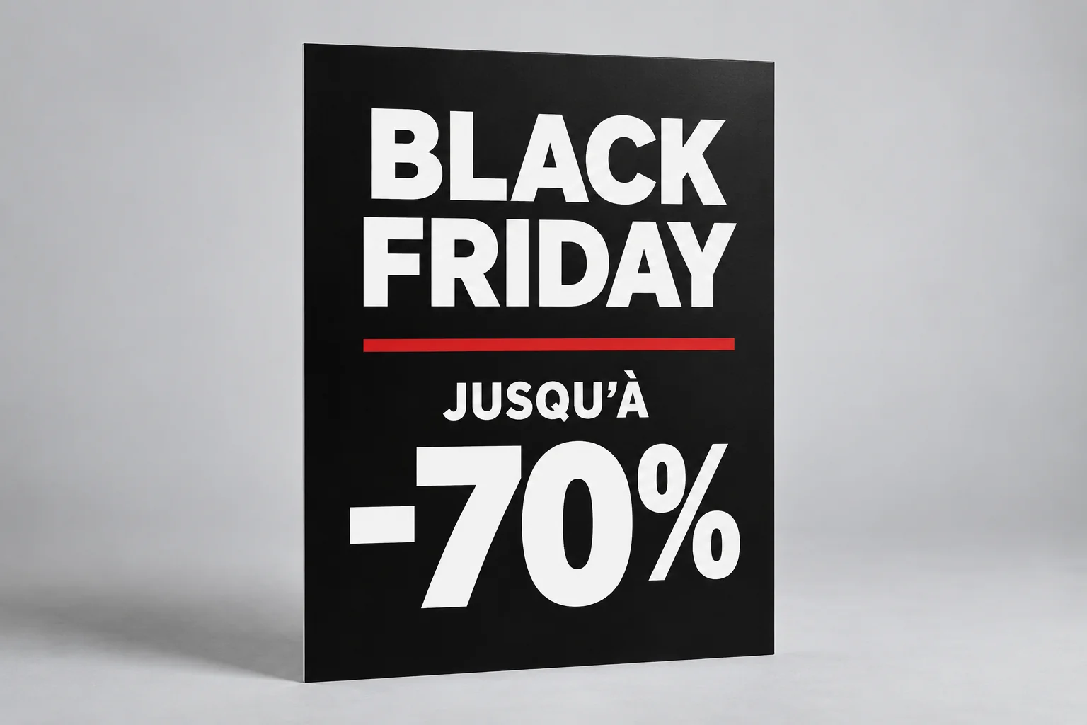 Panneaux Black Friday "Jusqu'à 70%"