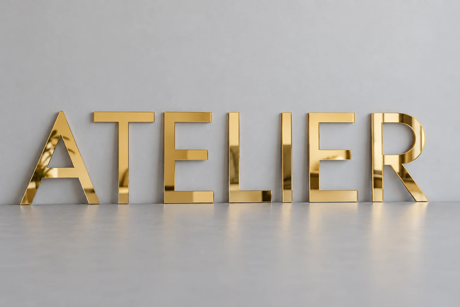 Lettres en plexiglas miroir doré