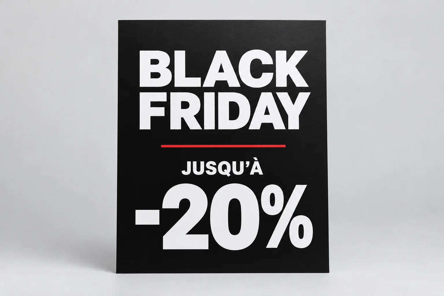 Panneaux Black Friday "Jusqu'à 20%"