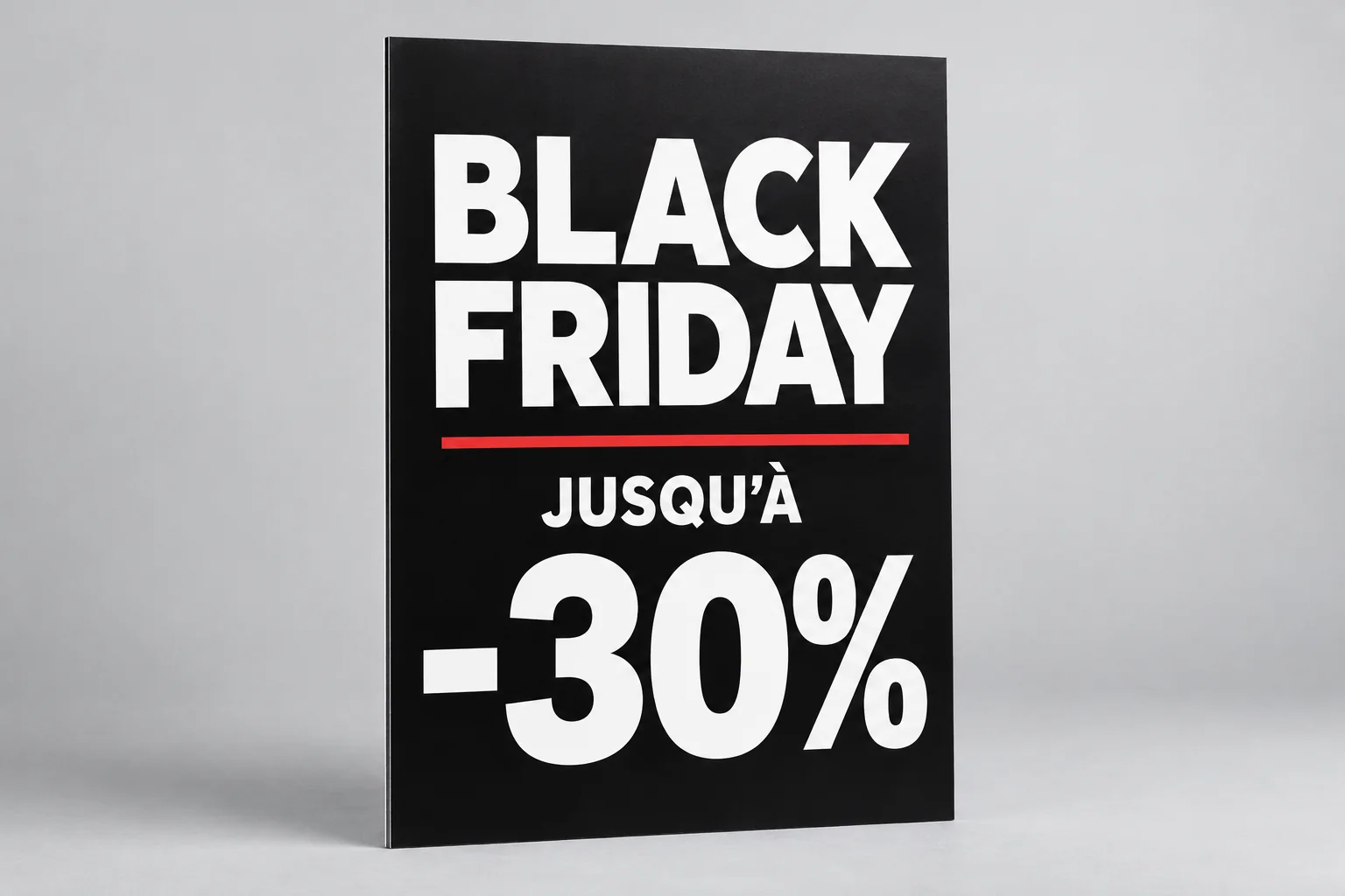 Panneaux Black Friday "Jusqu'à 30%"