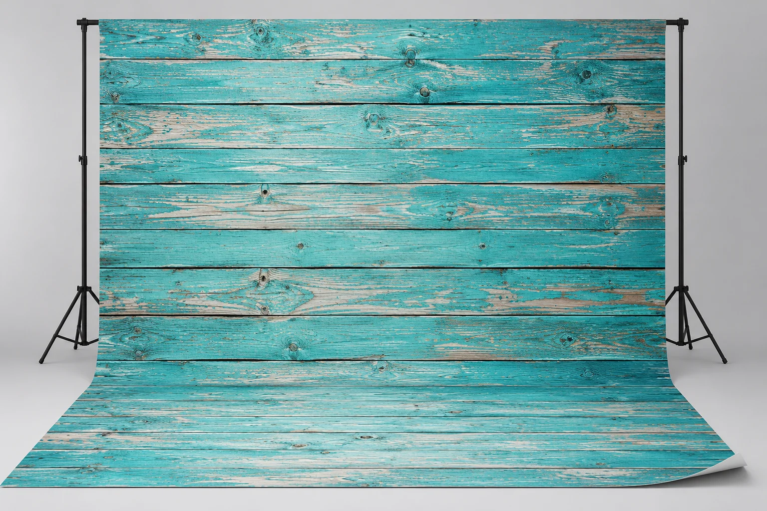 Fond photographique en bois turquoise