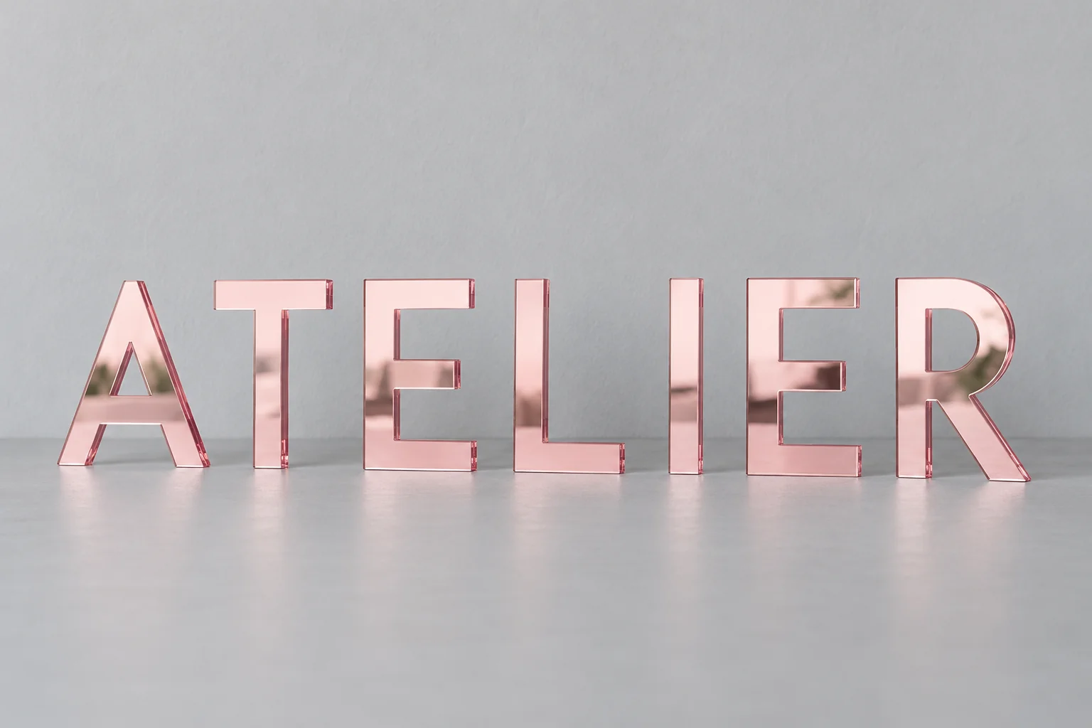 Lettre en plexiglas miroir rose