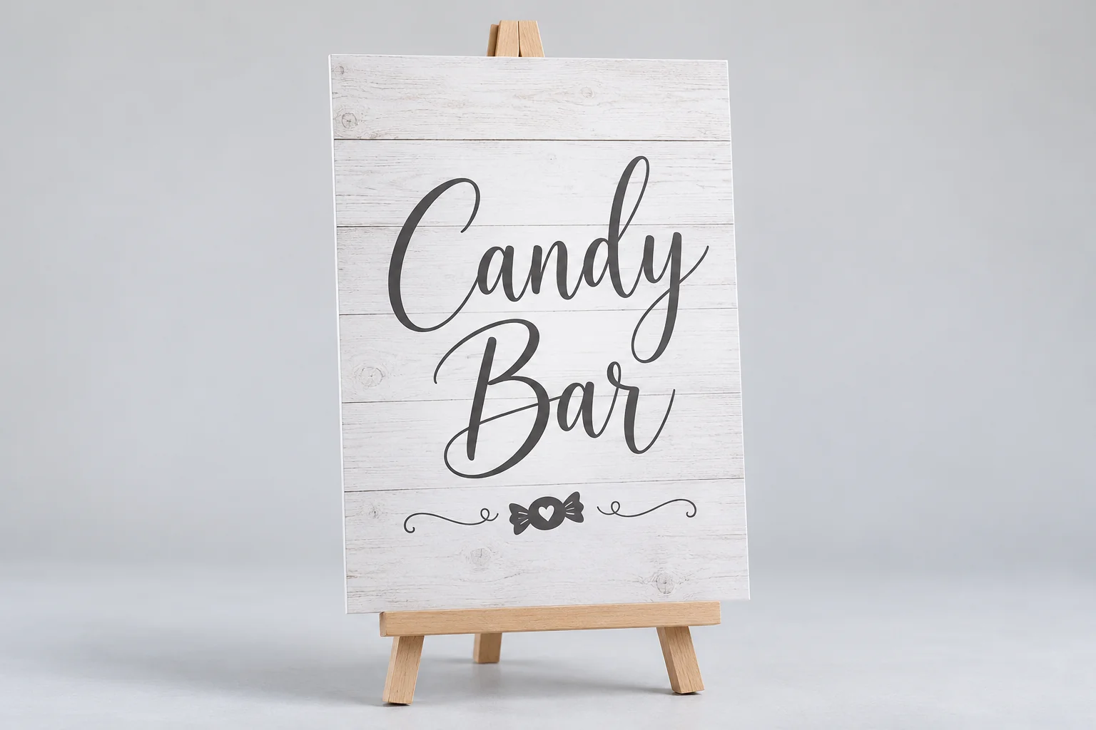 Affiche de mariage de Candy Bar blanche