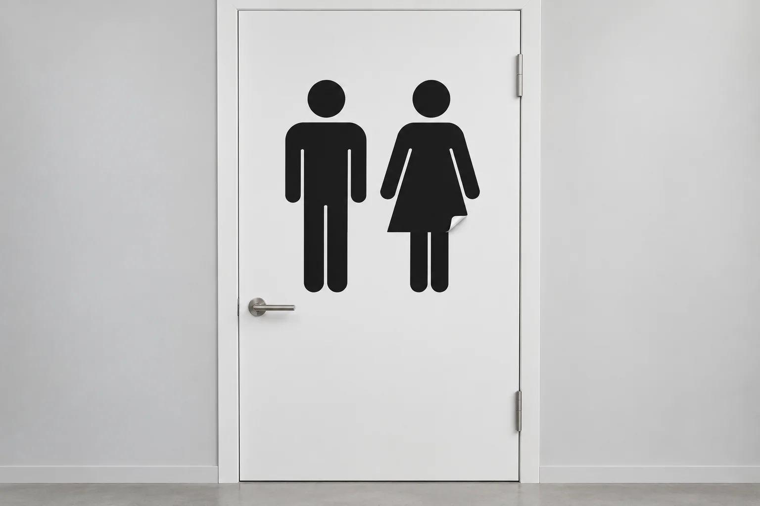 Autocollant de signalisation de salle de bain géant