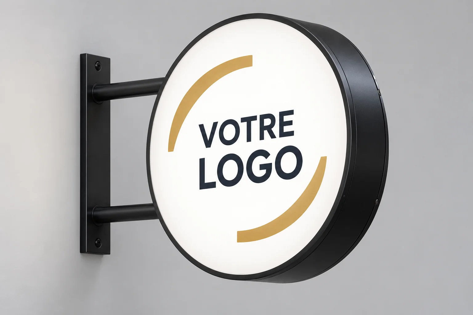 Enseigne drapeau sérigraphiée lumineuse LED
