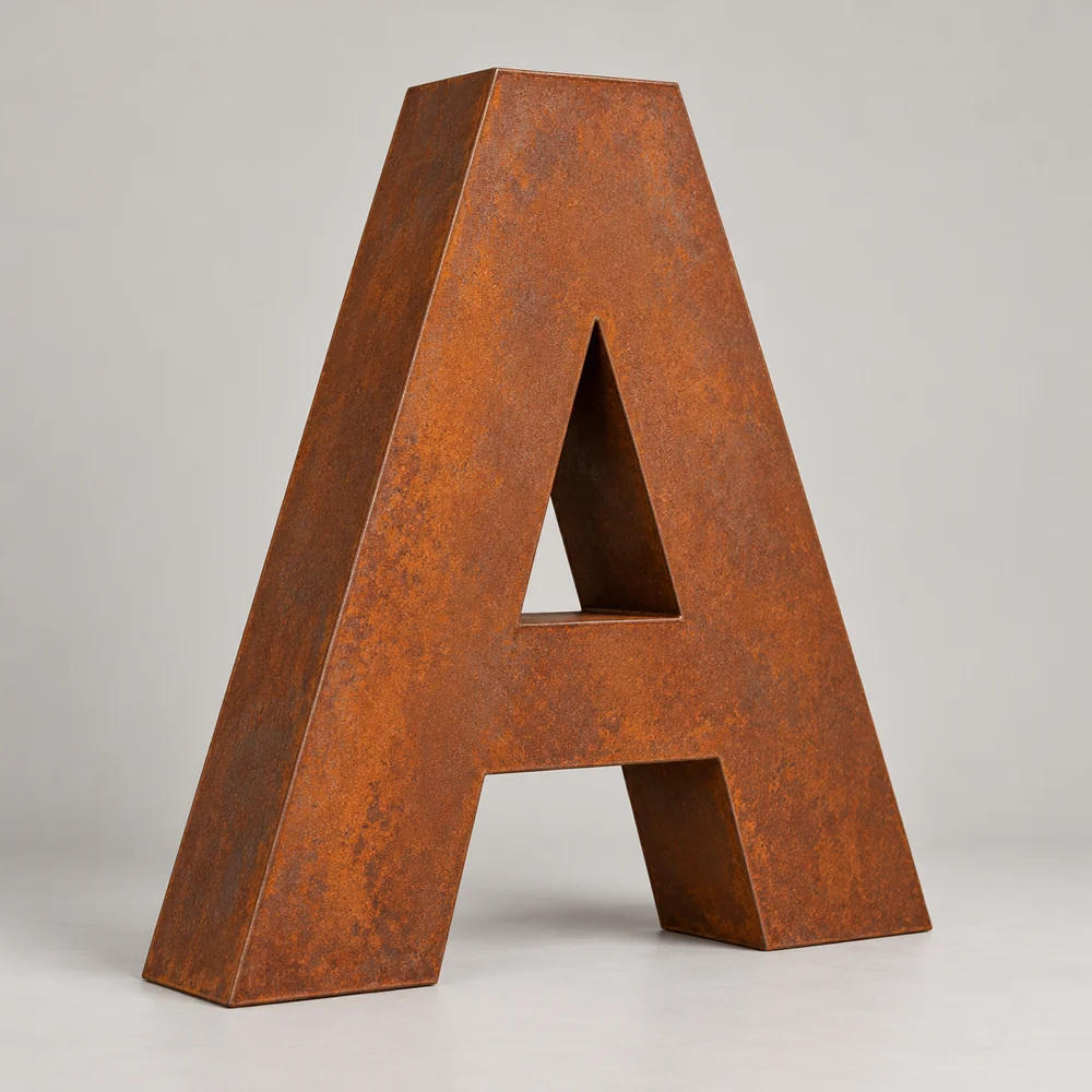 Lettres boîtiers en acier Corten